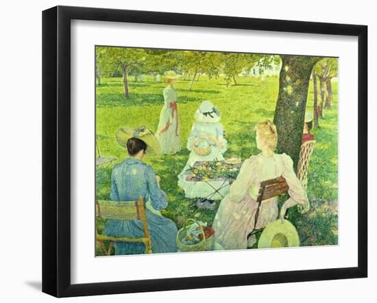 Family in the Orchard, 1890-Théo van Rysselberghe-Framed Giclee Print