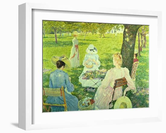 Family in the Orchard, 1890-Théo van Rysselberghe-Framed Giclee Print