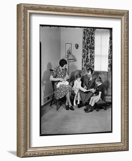 Family in their Living Room-Philip Gendreau-Framed Photographic Print