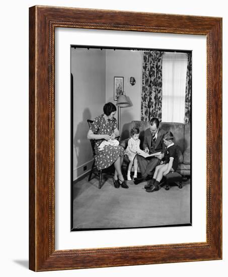Family in their Living Room-Philip Gendreau-Framed Photographic Print