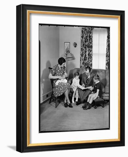 Family in their Living Room-Philip Gendreau-Framed Photographic Print