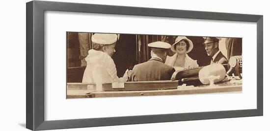 'Family Joke' - leaving the Royal Yacht Albert and Victoria at Cowes, c1935 (1937)-Unknown-Framed Photographic Print