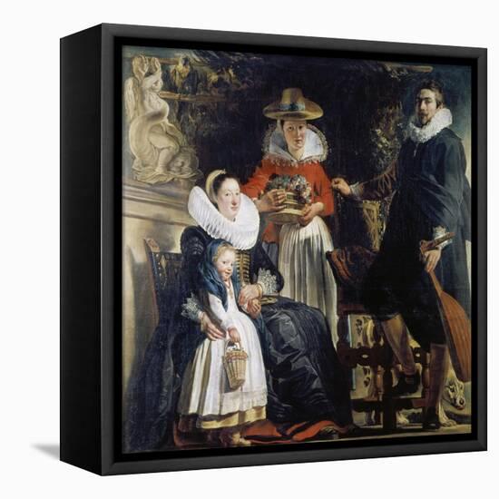 Family Jordaens in the Garden-Jacob Jordaens-Framed Premier Image Canvas