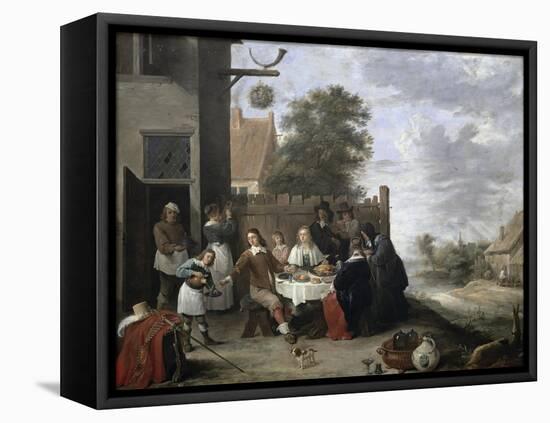 Family Meal-Jan Havicksz Steen-Framed Premier Image Canvas
