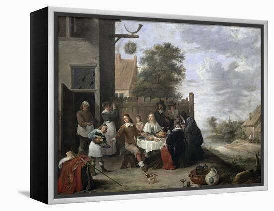 Family Meal-Jan Havicksz Steen-Framed Premier Image Canvas