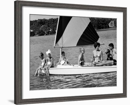 Family of Apollo 8 Astronaut William Anders on a Sailboat-Ralph Morse-Framed Premium Photographic Print