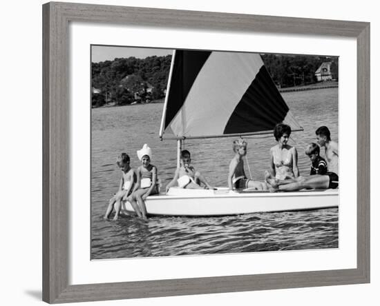 Family of Apollo 8 Astronaut William Anders on a Sailboat-Ralph Morse-Framed Premium Photographic Print