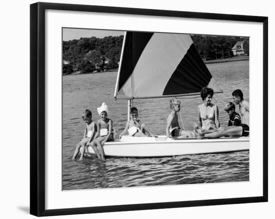 Family of Apollo 8 Astronaut William Anders on a Sailboat-Ralph Morse-Framed Premium Photographic Print