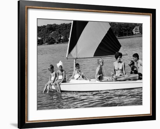 Family of Apollo 8 Astronaut William Anders on a Sailboat-Ralph Morse-Framed Premium Photographic Print