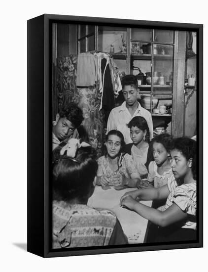 Family of Immigrants from Puerto Rico-null-Framed Premier Image Canvas