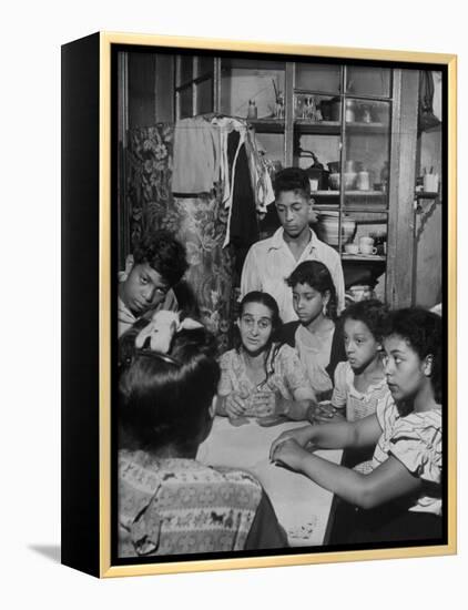 Family of Immigrants from Puerto Rico-null-Framed Premier Image Canvas