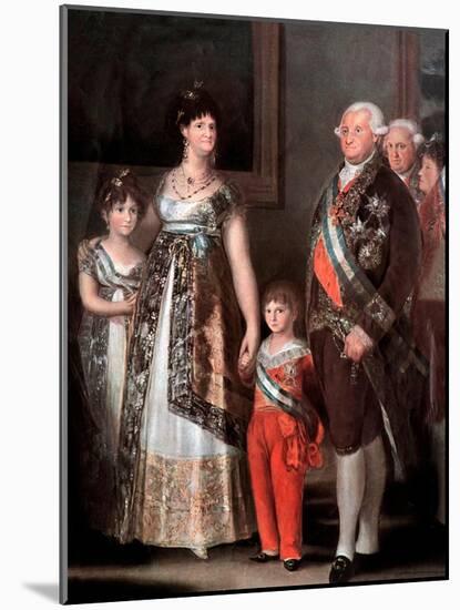 Family of Spanish King Carlos Iv, Detail, 1801 (Painting)-Francisco Jose de Goya y Lucientes-Mounted Giclee Print