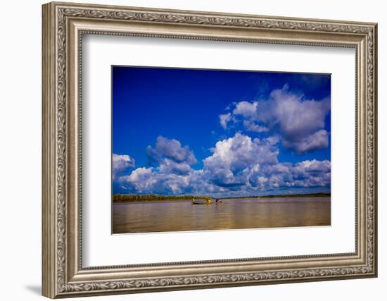 Family on a Canoe, Amazon River, Iquitos, Peru, South America-Laura Grier-Framed Photographic Print