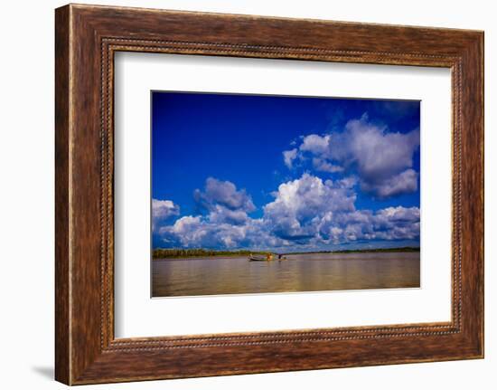 Family on a Canoe, Amazon River, Iquitos, Peru, South America-Laura Grier-Framed Photographic Print