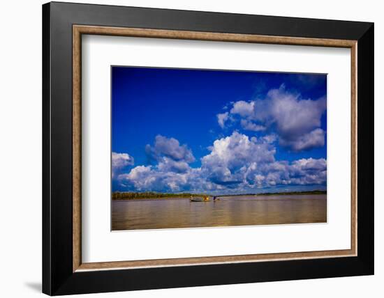 Family on a Canoe, Amazon River, Iquitos, Peru, South America-Laura Grier-Framed Photographic Print