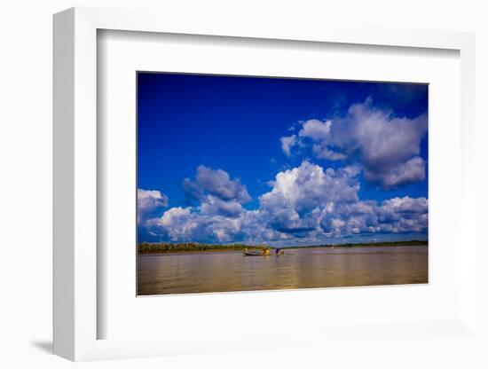 Family on a Canoe, Amazon River, Iquitos, Peru, South America-Laura Grier-Framed Photographic Print