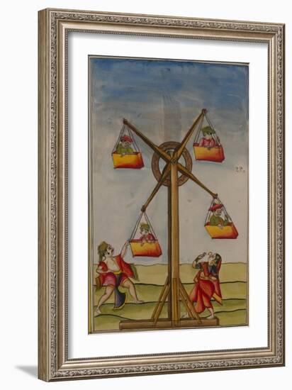 Family on a Ferris-Wheel, from the Boileau Album, Madras, India, c.1785-null-Framed Giclee Print