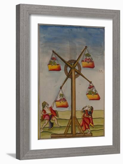 Family on a Ferris-Wheel, from the Boileau Album, Madras, India, c.1785-null-Framed Giclee Print