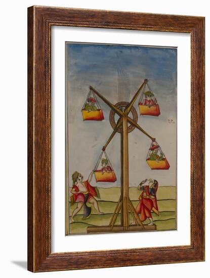 Family on a Ferris-Wheel, from the Boileau Album, Madras, India, c.1785-null-Framed Giclee Print