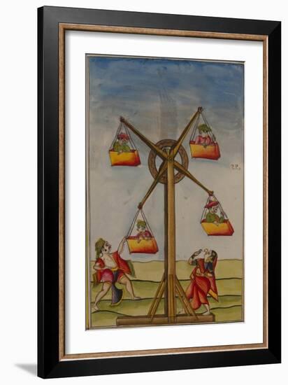 Family on a Ferris-Wheel, from the Boileau Album, Madras, India, c.1785-null-Framed Giclee Print