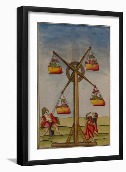 Family on a Ferris-Wheel, from the Boileau Album, Madras, India, c.1785-null-Framed Giclee Print