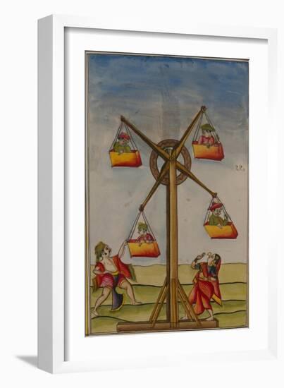 Family on a Ferris-Wheel, from the Boileau Album, Madras, India, c.1785-null-Framed Giclee Print