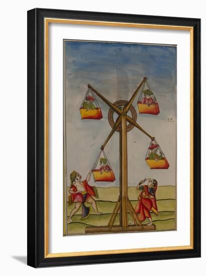 Family on a Ferris-Wheel, from the Boileau Album, Madras, India, c.1785-null-Framed Giclee Print