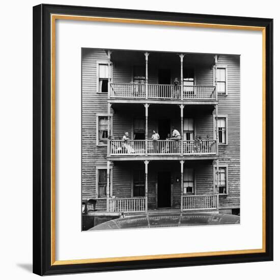 Family on Balcony of Apartment Building-Gordon Parks-Framed Premium Photographic Print