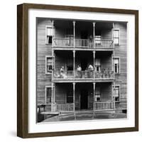 Family on Balcony of Apartment Building-Gordon Parks-Framed Photographic Print