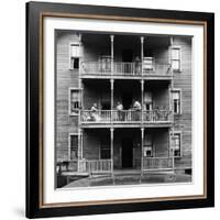 Family on Balcony of Apartment Building-Gordon Parks-Framed Photographic Print