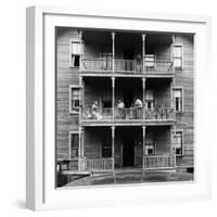 Family on Balcony of Apartment Building-Gordon Parks-Framed Photographic Print