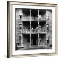 Family on Balcony of Apartment Building-Gordon Parks-Framed Photographic Print