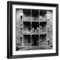 Family on Balcony of Apartment Building-Gordon Parks-Framed Photographic Print