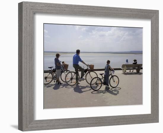 Family on Bicycles, Le Crotoy, Somme Estuary, Picardy, France-David Hughes-Framed Photographic Print