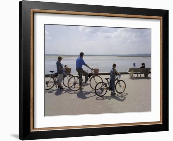 Family on Bicycles, Le Crotoy, Somme Estuary, Picardy, France-David Hughes-Framed Photographic Print