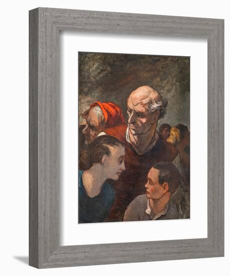 Family on the Barricades-Honoré Daumier-Framed Giclee Print