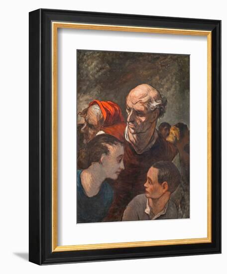 Family on the Barricades-Honoré Daumier-Framed Giclee Print