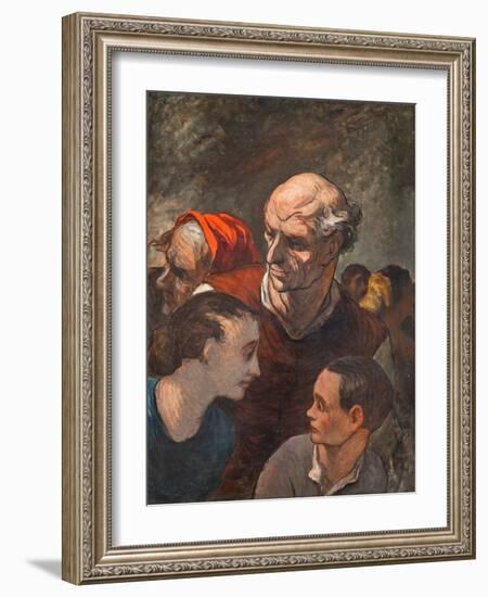 Family on the Barricades-Honoré Daumier-Framed Giclee Print