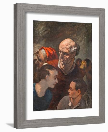 Family on the Barricades-Honoré Daumier-Framed Giclee Print