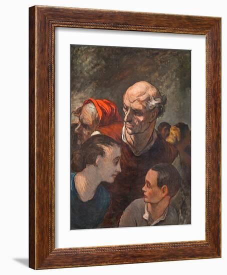 Family on the Barricades-Honoré Daumier-Framed Giclee Print