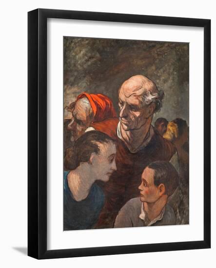 Family on the Barricades-Honoré Daumier-Framed Giclee Print