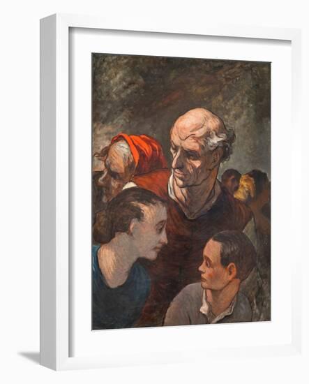 Family on the Barricades-Honoré Daumier-Framed Giclee Print