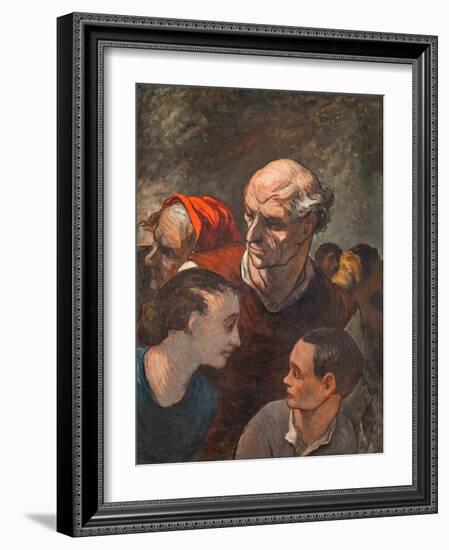 Family on the Barricades-Honoré Daumier-Framed Giclee Print