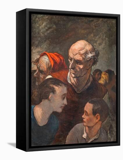 Family on the Barricades-Honoré Daumier-Framed Premier Image Canvas