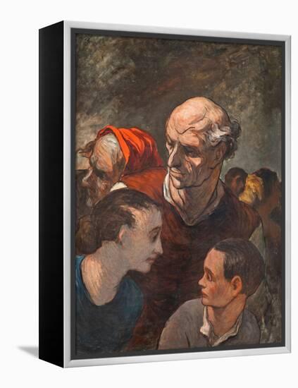 Family on the Barricades-Honoré Daumier-Framed Premier Image Canvas