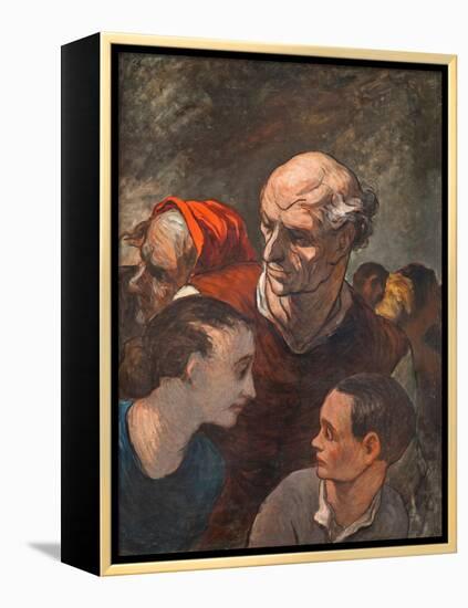 Family on the Barricades-Honoré Daumier-Framed Premier Image Canvas