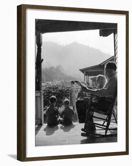 Family Outside in Front Yard of Their Home in Coal Mining Town-Alfred Eisenstaedt-Framed Photographic Print