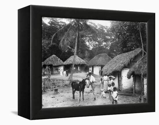 Family Outside their Home, Coolie Street, Kingston, Jamaica, 1931-null-Framed Premier Image Canvas