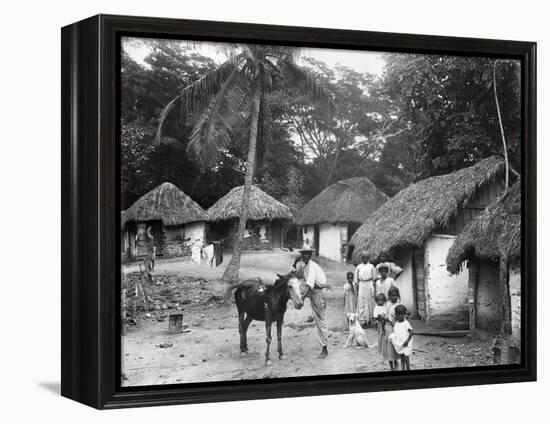 Family Outside their Home, Coolie Street, Kingston, Jamaica, 1931-null-Framed Premier Image Canvas