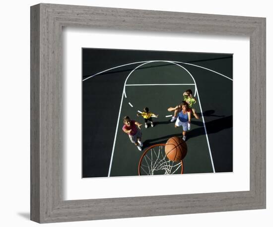 Family Playing Basketball Together-Bill Bachmann-Framed Photographic Print